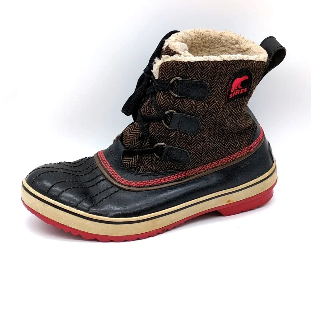 Sorel Shoes Womens Brown 8.5 Waterproof Duck Boots Faux Fur Lined NL2000-202
